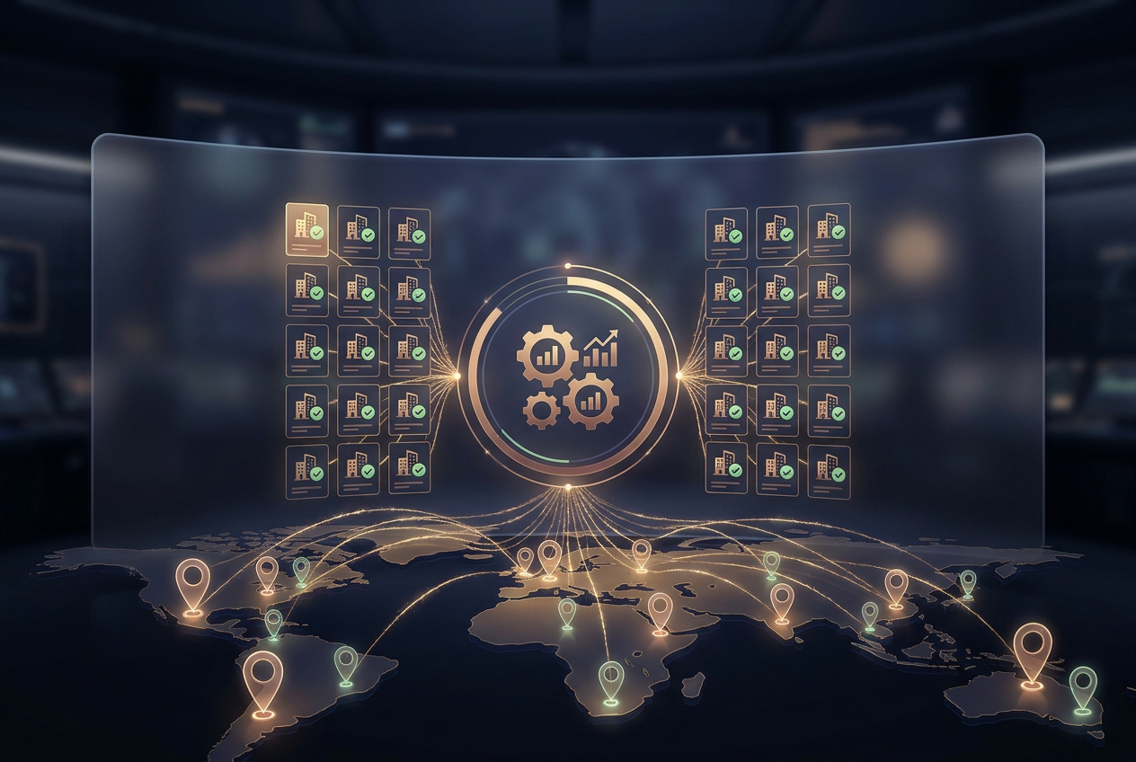 Dashboard multi-attività Reputacion — rete di schede Google
